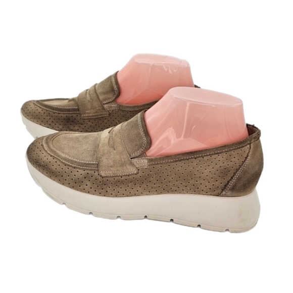 Paul Green Alexa Loafers Women’s Tan Grain Soft Suede Size 7 (UK 4.5) Platform - Picture 5 of 16